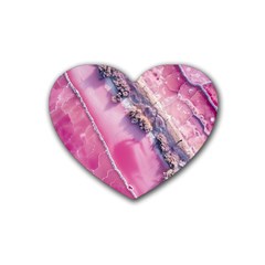 Texture Pink Pattern Paper Grunge Rubber Heart Coaster (4 Pack) by Ndabl3x