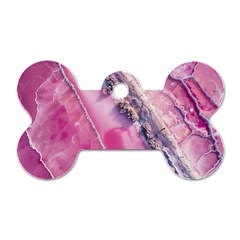 Texture Pink Pattern Paper Grunge Dog Tag Bone (two Sides) by Ndabl3x