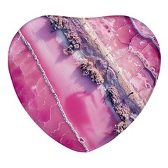 Texture Pink Pattern Paper Grunge Heart Glass Fridge Magnet (4 Pack) by Ndabl3x