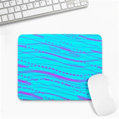 Wave Stripe Pattern Design Aqua Small Mousepad by Ndabl3x