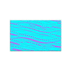 Wave Stripe Pattern Design Aqua Sticker (rectangular) by Ndabl3x