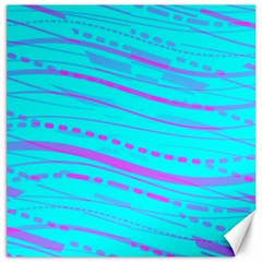 Wave Stripe Pattern Design Aqua Canvas 20  X 20  by Ndabl3x