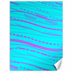 Wave Stripe Pattern Design Aqua Canvas 36  X 48  by Ndabl3x