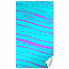 Wave Stripe Pattern Design Aqua Canvas 40  X 72 