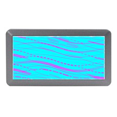 Wave Stripe Pattern Design Aqua Memory Card Reader (mini) by Ndabl3x