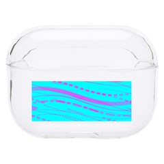 Wave Stripe Pattern Design Aqua Hard Pc Airpods Pro Case by Ndabl3x