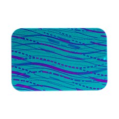 Wave Stripe Pattern Design Aqua Open Lid Metal Box (silver)   by Ndabl3x