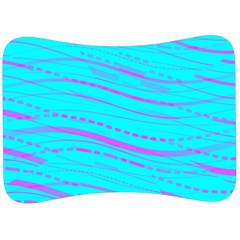 Wave Stripe Pattern Design Aqua Velour Seat Head Rest Cushion by Ndabl3x