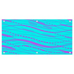 Wave Stripe Pattern Design Aqua Banner And Sign 4  X 2  by Ndabl3x