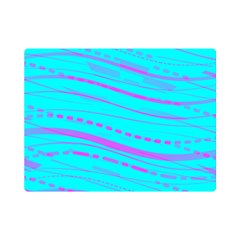 Wave Stripe Pattern Design Aqua Premium Plush Fleece Blanket (mini) by Ndabl3x