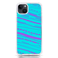 Wave Stripe Pattern Design Aqua Iphone 14 Plus Tpu Uv Print Case by Ndabl3x