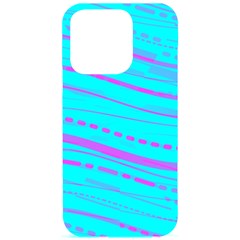 Wave Stripe Pattern Design Aqua Iphone 15 Pro Black Uv Print Pc Hardshell Case by Ndabl3x