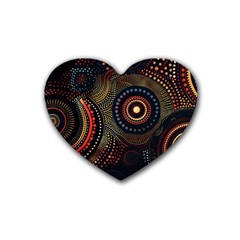 Abstract Geometric Pattern Rubber Heart Coaster (4 Pack) by Ndabl3x