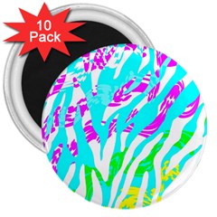 Animal Print Bright Abstract 3  Magnets (10 Pack)  by Ndabl3x