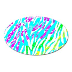 Animal Print Bright Abstract Oval Magnet by Ndabl3x