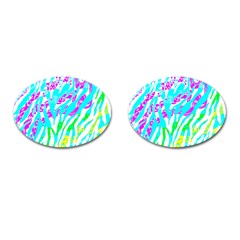 Animal Print Bright Abstract Cufflinks (oval) by Ndabl3x