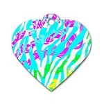 Animal Print Bright Abstract Dog Tag Heart (One Side) Front