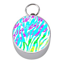 Animal Print Bright Abstract Mini Silver Compasses by Ndabl3x