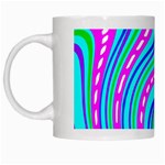 Swirls Pattern Design Bright Aqua White Mug Left