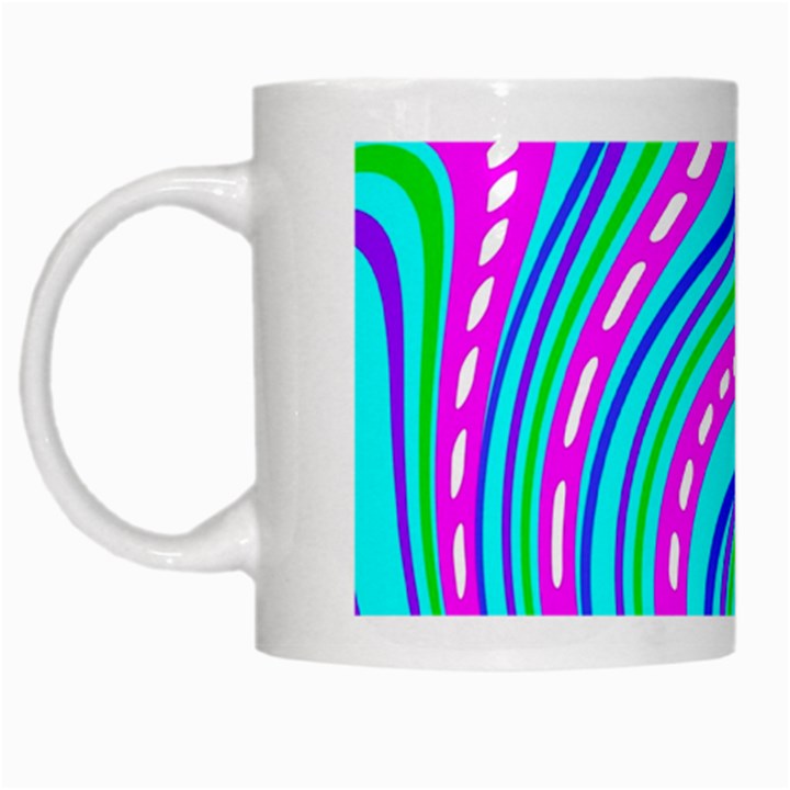 Swirls Pattern Design Bright Aqua White Mug