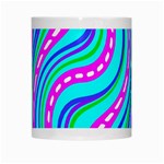 Swirls Pattern Design Bright Aqua White Mug Center