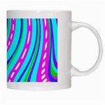 Swirls Pattern Design Bright Aqua White Mug Right