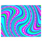 Swirls Pattern Design Bright Aqua Two Sides Premium Plush Fleece Blanket (Teen Size) 60 x50  Blanket Back