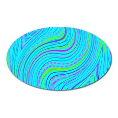 Pattern Swirl Pink Green Aqua Oval Magnet by Ndabl3x