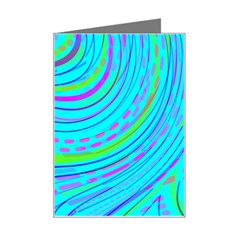 Pattern Swirl Pink Green Aqua Mini Greeting Card by Ndabl3x