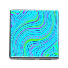 Pattern Swirl Pink Green Aqua Memory Card Reader (square 5 Slot) by Ndabl3x