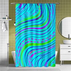 Pattern Swirl Pink Green Aqua Shower Curtain 48  X 72  (small)  by Ndabl3x