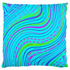 Pattern Swirl Pink Green Aqua Large Cushion Case (one Side) by Ndabl3x