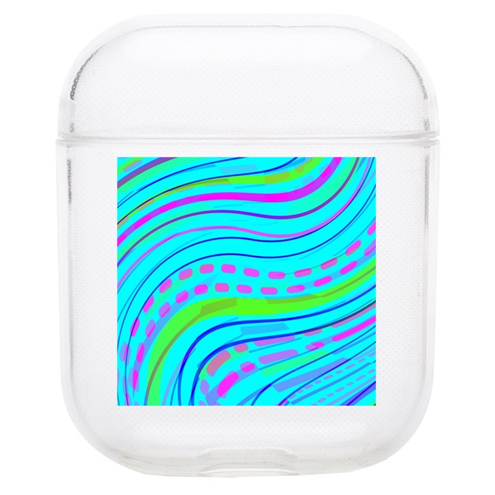 Pattern Swirl Pink Green Aqua Soft TPU AirPods 1/2 Case