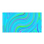 Pattern Swirl Pink Green Aqua Satin Wrap 35  x 70  Front