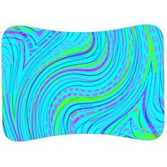 Pattern Swirl Pink Green Aqua Velour Seat Head Rest Cushion by Ndabl3x