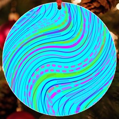 Pattern Swirl Pink Green Aqua Uv Print Acrylic Ornament Round by Ndabl3x