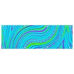 Pattern Swirl Pink Green Aqua Banner And Sign 9  X 3  by Ndabl3x