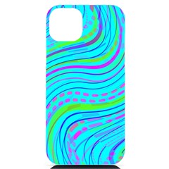 Pattern Swirl Pink Green Aqua Iphone 14 Plus Black Uv Print Case by Ndabl3x