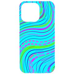 Pattern Swirl Pink Green Aqua Iphone 15 Pro Max Black Uv Print Pc Hardshell Case by Ndabl3x