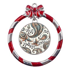 638254ea-0991-4346-9859-da6dfcadec35 Metal Red Ribbon Round Ornament