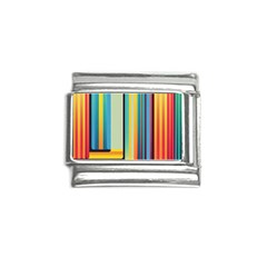 Colorful Rainbow Striped Pattern Stripes Background Italian Charm (9mm) by Ket1n9