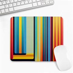 Colorful Rainbow Striped Pattern Stripes Background Large Mousepad by Ket1n9