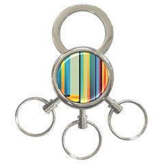 Colorful Rainbow Striped Pattern Stripes Background 3-ring Key Chain by Ket1n9