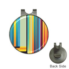 Colorful Rainbow Striped Pattern Stripes Background Hat Clips With Golf Markers by Ket1n9