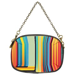 Colorful Rainbow Striped Pattern Stripes Background Chain Purse (two Sides) by Ket1n9