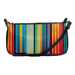 Colorful Rainbow Striped Pattern Stripes Background Shoulder Clutch Bag by Ket1n9