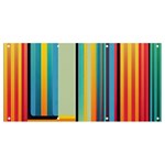 Colorful Rainbow Striped Pattern Stripes Background Banner and Sign 8  x 4  Front