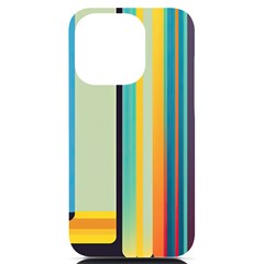 Colorful Rainbow Striped Pattern Stripes Background Iphone 14 Pro Black Uv Print Case by Ket1n9