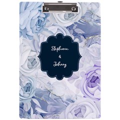 Personalized Blue Rose Name A4 Acrylic Clipboard (2 styles)