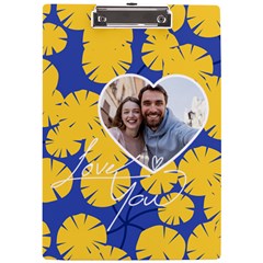 Personalized Yellow Flower Photo Name A4 Acrylic Clipboard (2 styles)